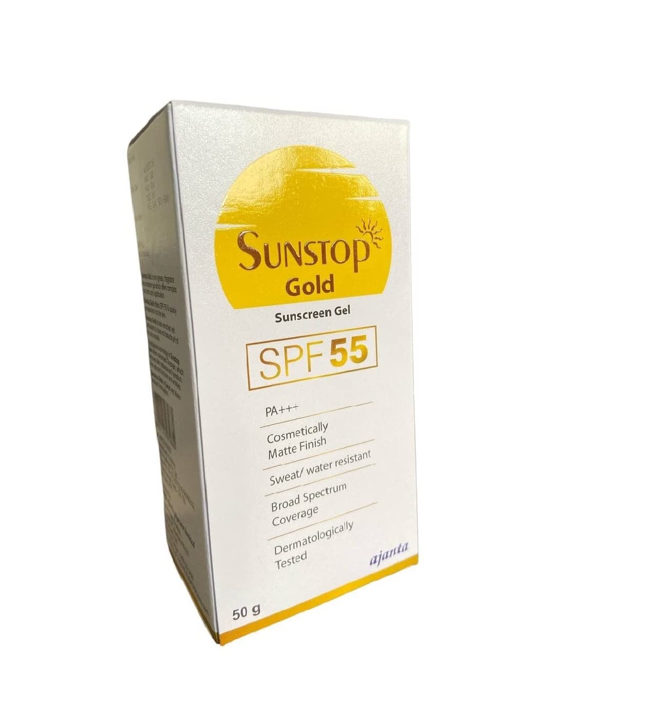 Sunstop Gold Sunscreen Gel SPF 55 PA+++ Sun Protection, (50g)