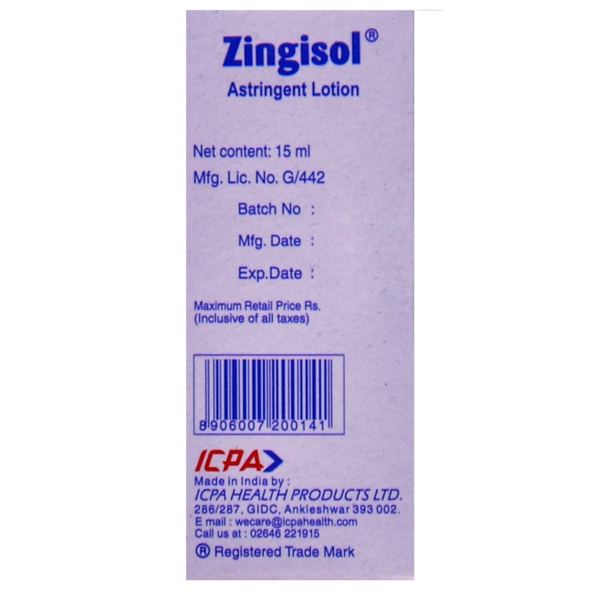 Zingisol - Bottle of 15 ml Lotion