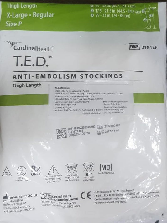 T.E.D. Thigh Length X- Large , Regular Size P stockings