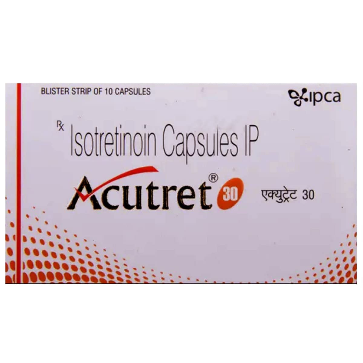 Acutret 30 - Strip of 10 Capsules