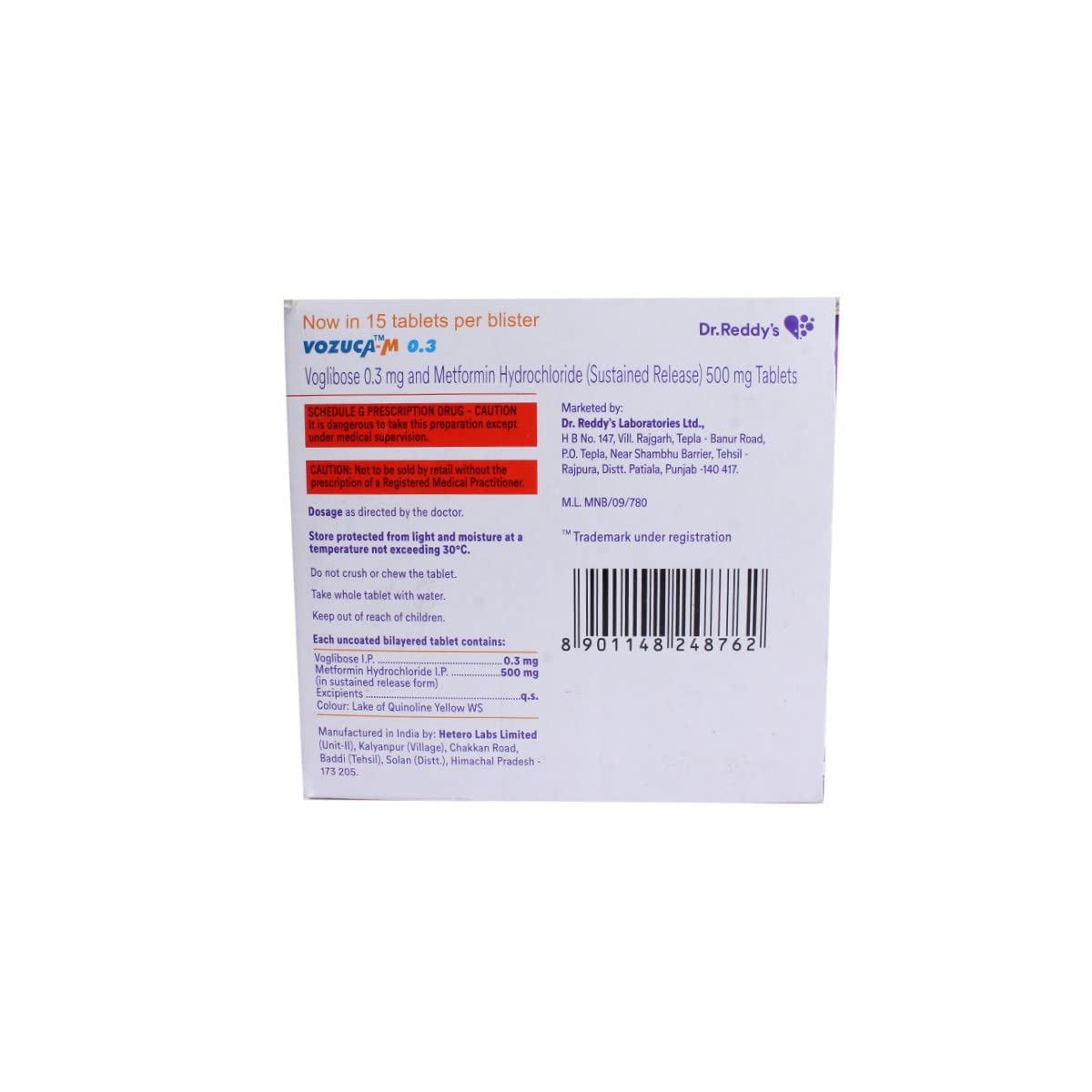 Vozuca-M 0.3 - Strip of 15 Tablets