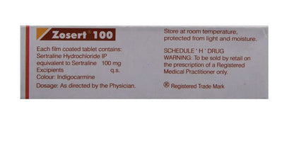 Zosert 100mg - Strip of 10 Tablets