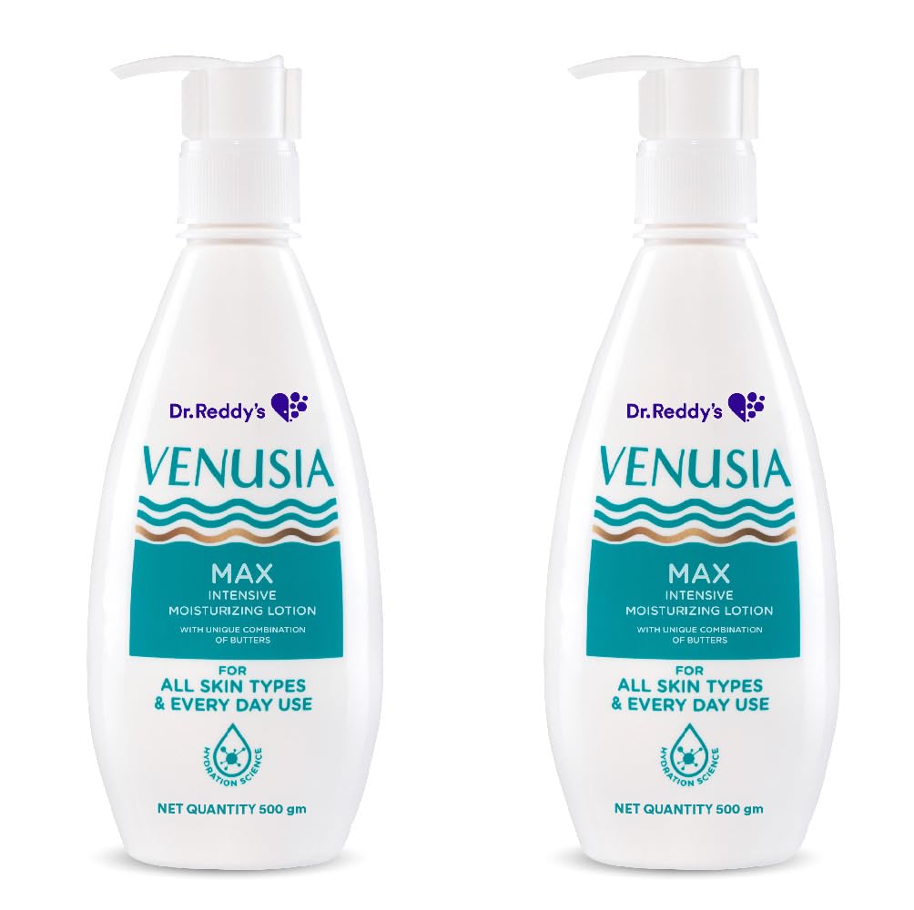 Dr. Reddy’s Venusia Max For Dry Skin With Shea Butter & Cocoa Butter - Pack of 2x500g Intensive Moisturizing Lotion