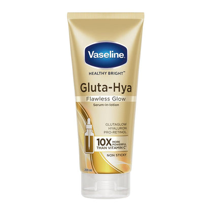 Vaseline Gluta-Hya Flawless Glow Lotion | For Face & Body |Bright & Eventone Skin | Glutathione & Pro-Retinol Infused Moisturizer 200ml