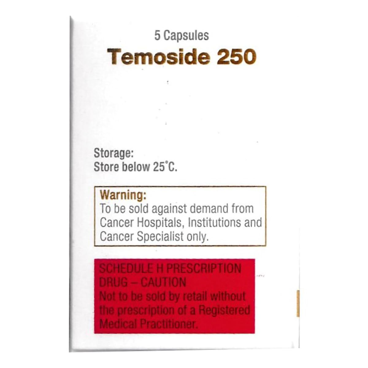 Temoside 250 - Strip of 5 Capsules