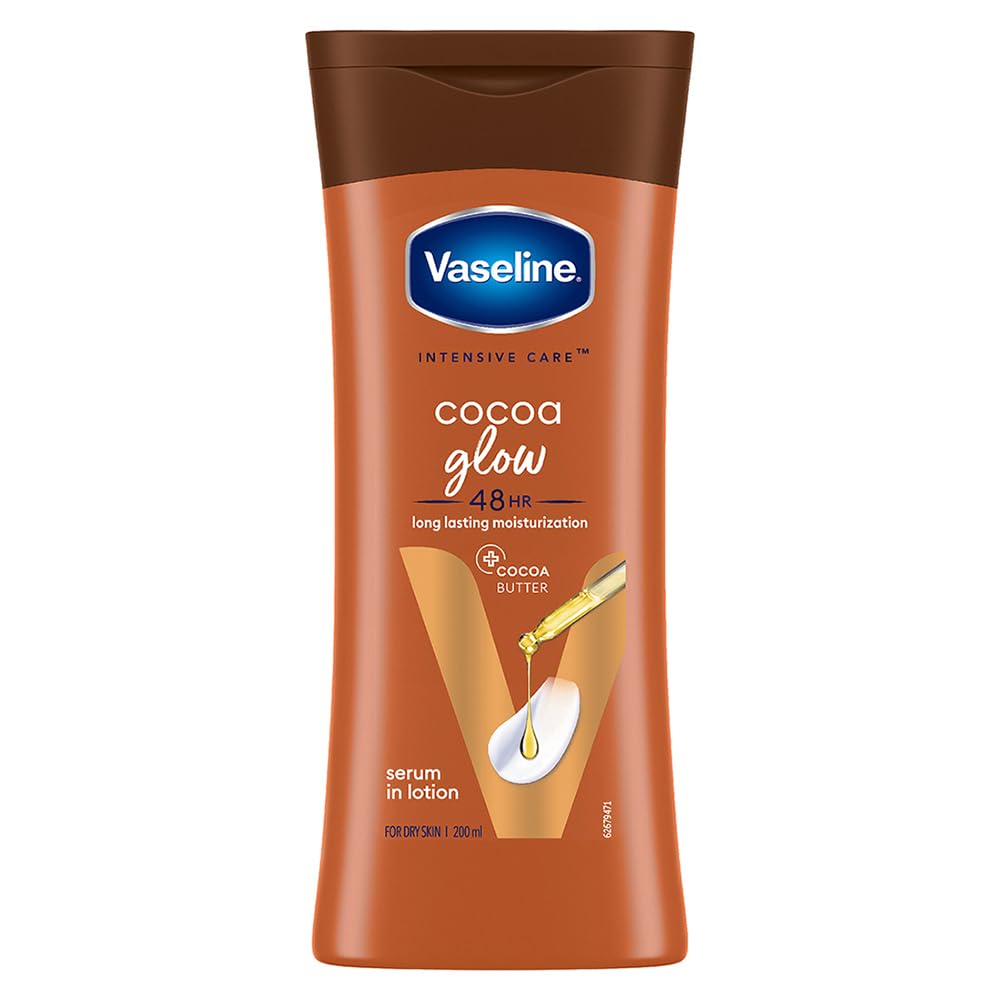 Vaseline Cocoa Glow Serum In Lotion, 400 ml | 100% Pure Cocoa & Shea Butter for Glowing & Soft Skin