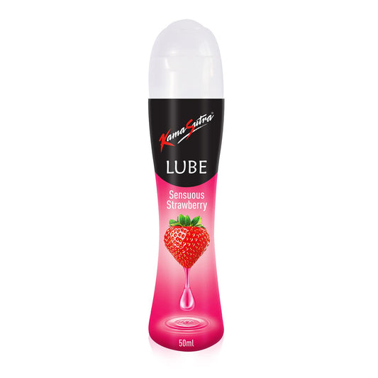 KamaSutra Lube Strawberry Personal Lubricant for Men & Women - 50 ml | Water Based Lube | Compatible with Condoms & Toys | Silicon Free Formula | Long Lasting Pleasure