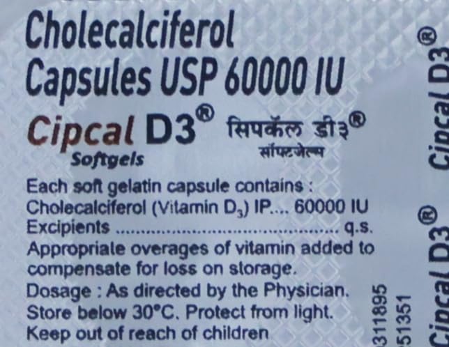 Cipcal D3 60K Softgel Capsule 4's