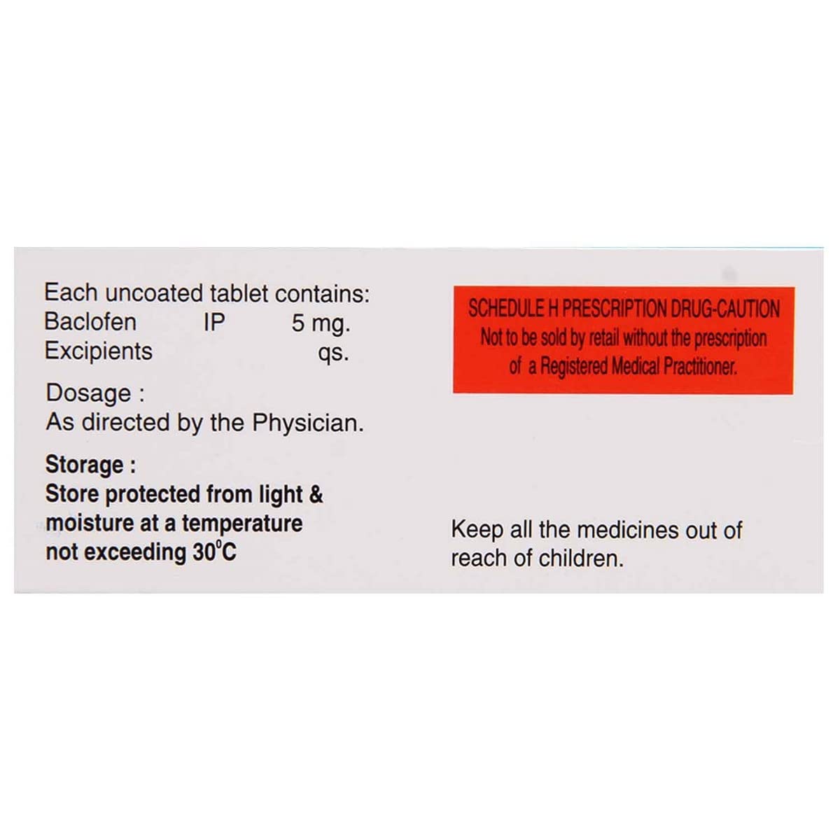 Bacfen 5 - Strip of 10 Tablets