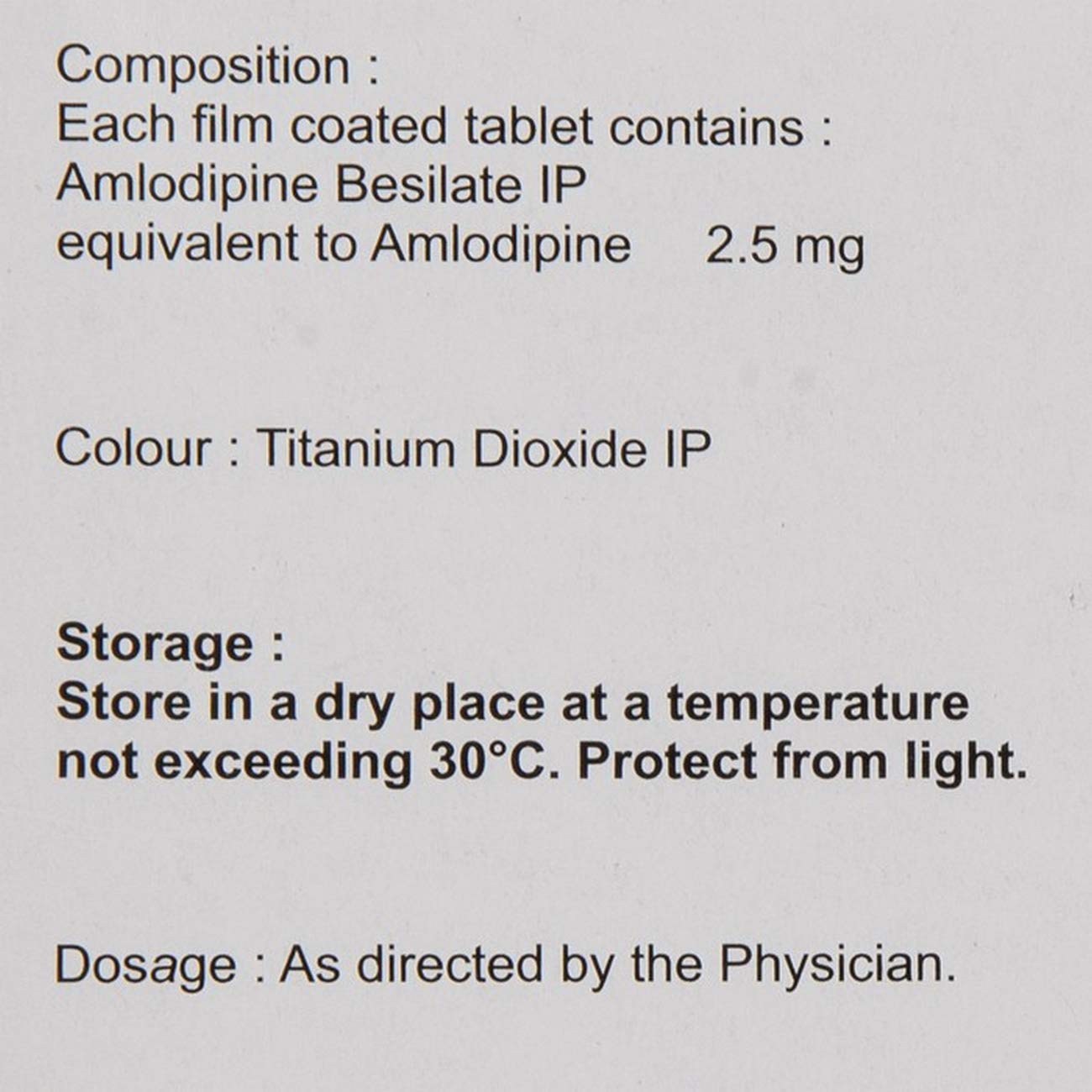 Amlokind 2.5 - Strip of 30 Tablets