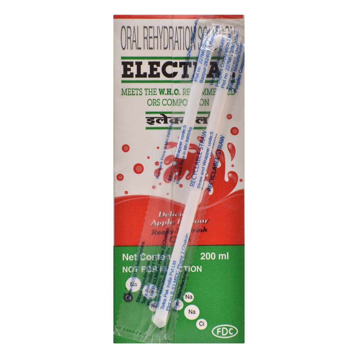 Electral - Pack of 200 ml Apple Flavour Oral Rehydration Solution