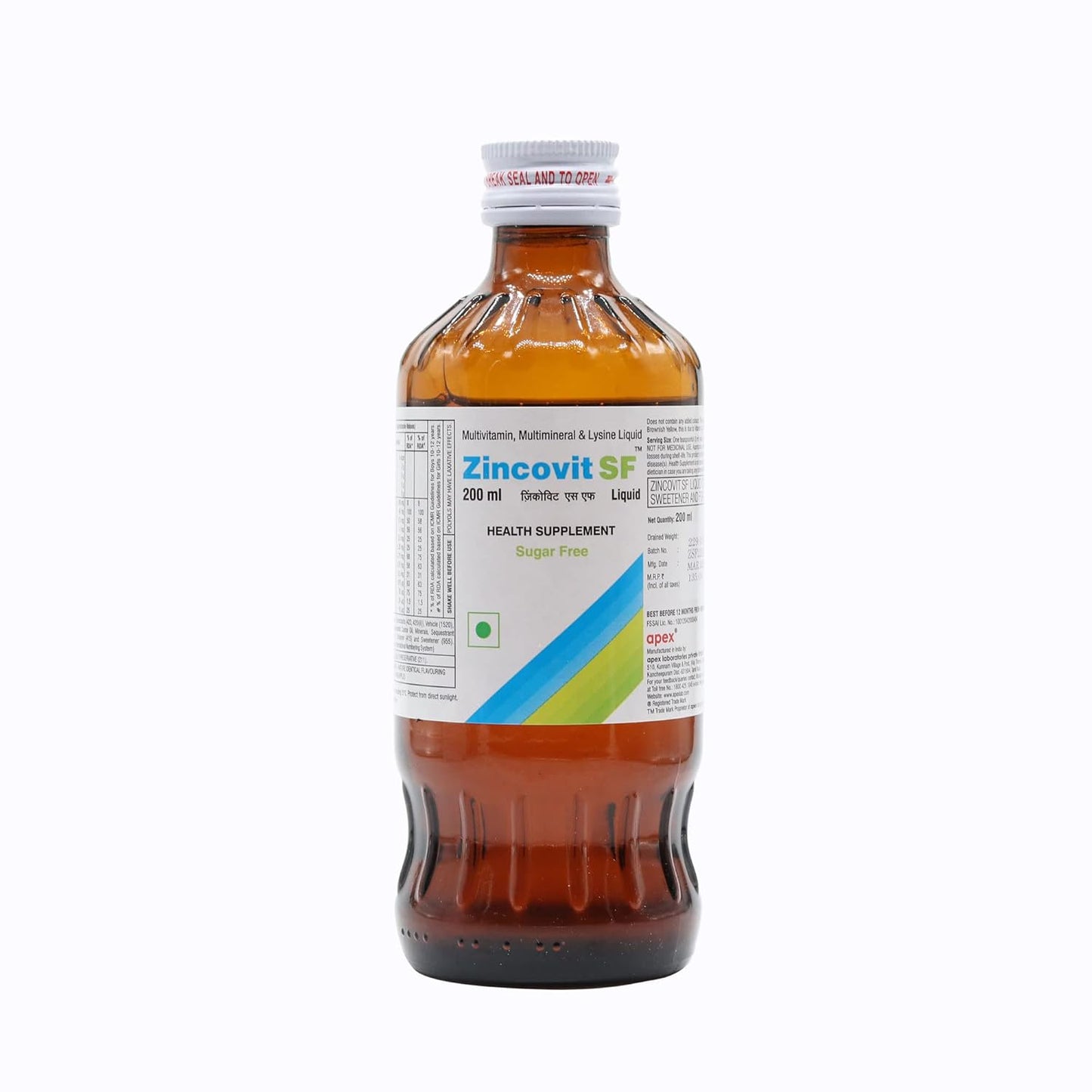 Zincovit Sf - Bottle of 200 ml Liquid