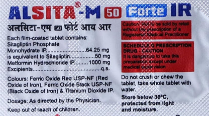 Alsita-M 50 Forte IR - Strip of 10 Tablets