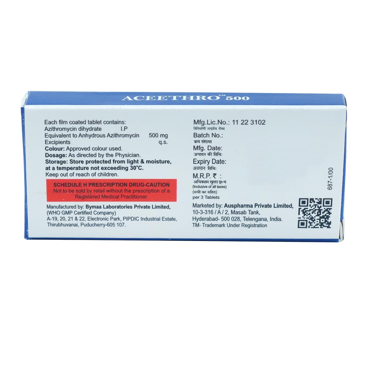 Aceethro 500 - Strip of 3 Tablets