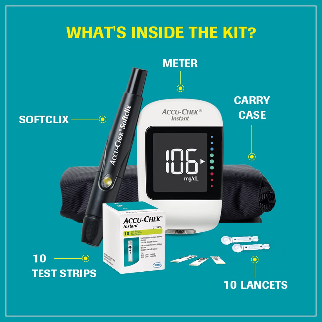 Accu-Chek Instant Meter with 10 strips + Accu-Chek Instant 25 Strips