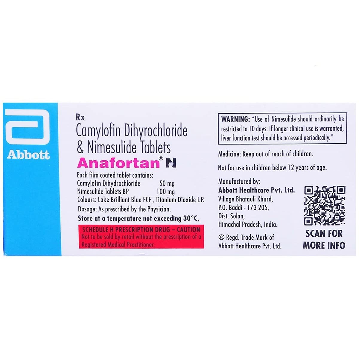 Anafortan-N 100mg/50mg - Strip of 10 Tablets