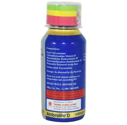 AMBROLITE D - Bottle of 60 ml Syrup