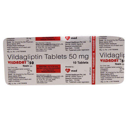 Vildaday-50MG - Strip of 10 Tablets