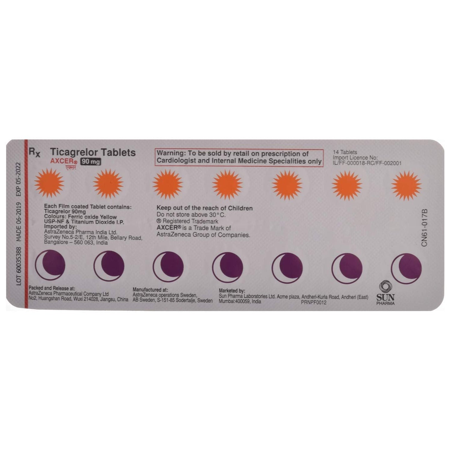 Axcer 90 mg - Strip of 14 Tablets