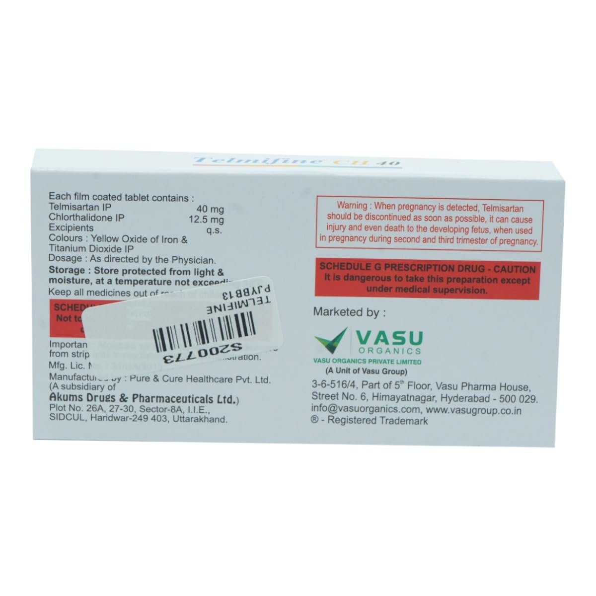 Telmifine CH -Strip of 10 Tablets