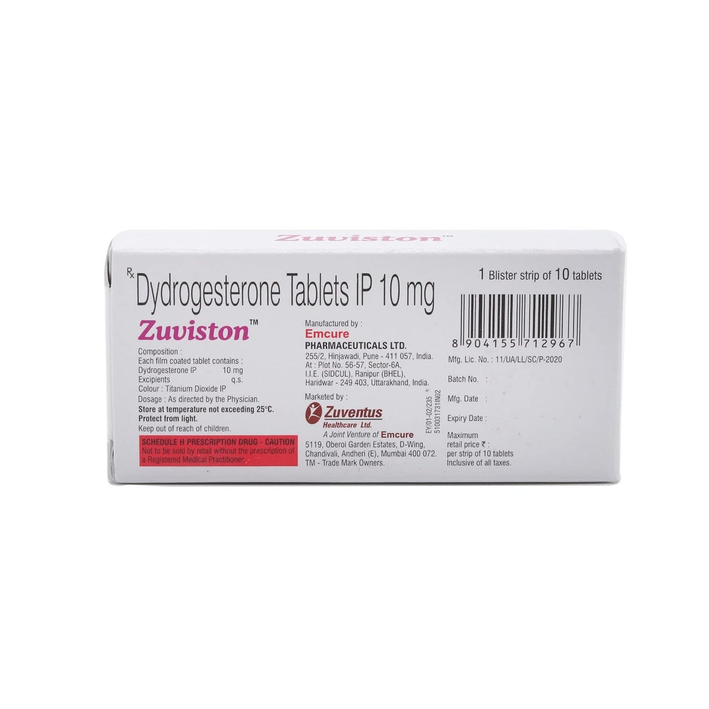 Zuviston 10 - Strip of 10 Tablets