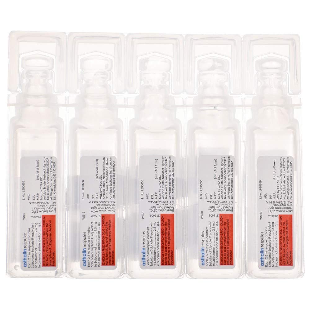 Asthalin - Pack of 5x2.5 ml of Respules