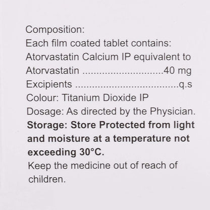 Atorsave 40 - Strip of 15 Tablets