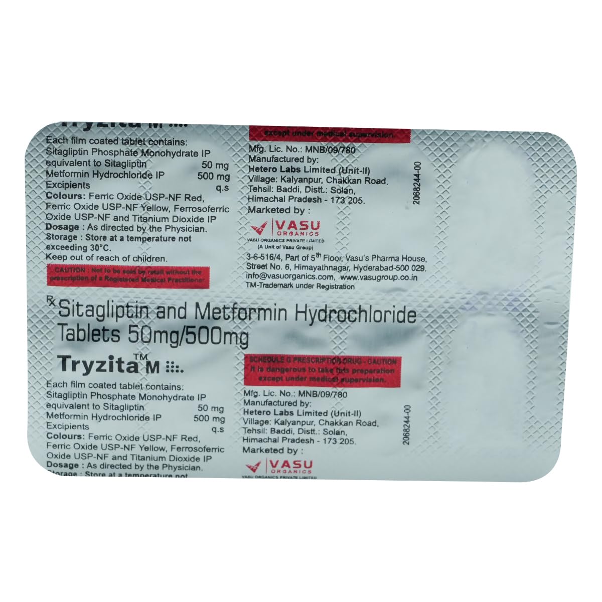 Tryzita M 50/500 -Strip of 10 Tablets