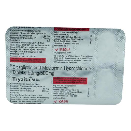 Tryzita M 50/500 -Strip of 10 Tablets