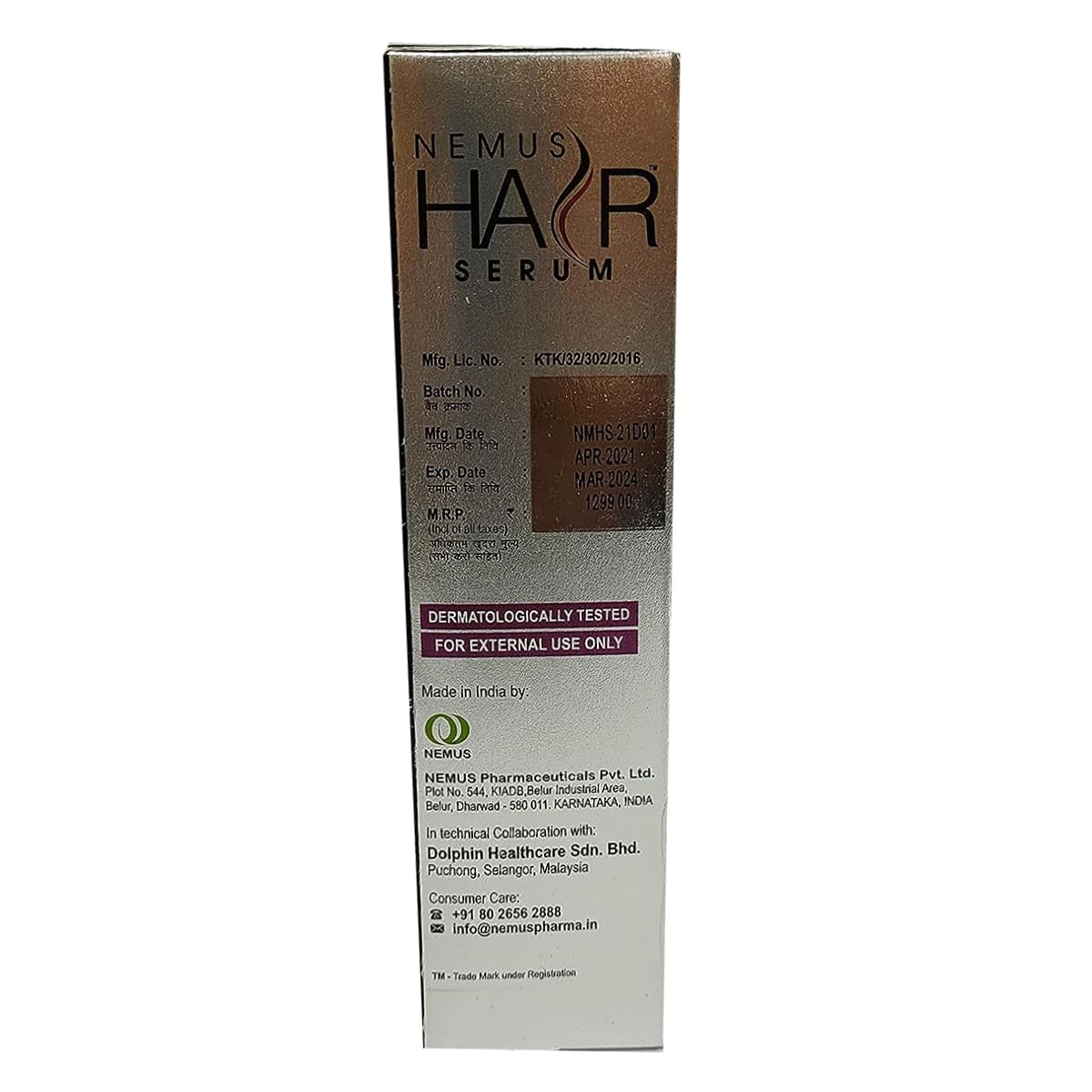 Nemus Hair - Bottle of 90 ml Serum