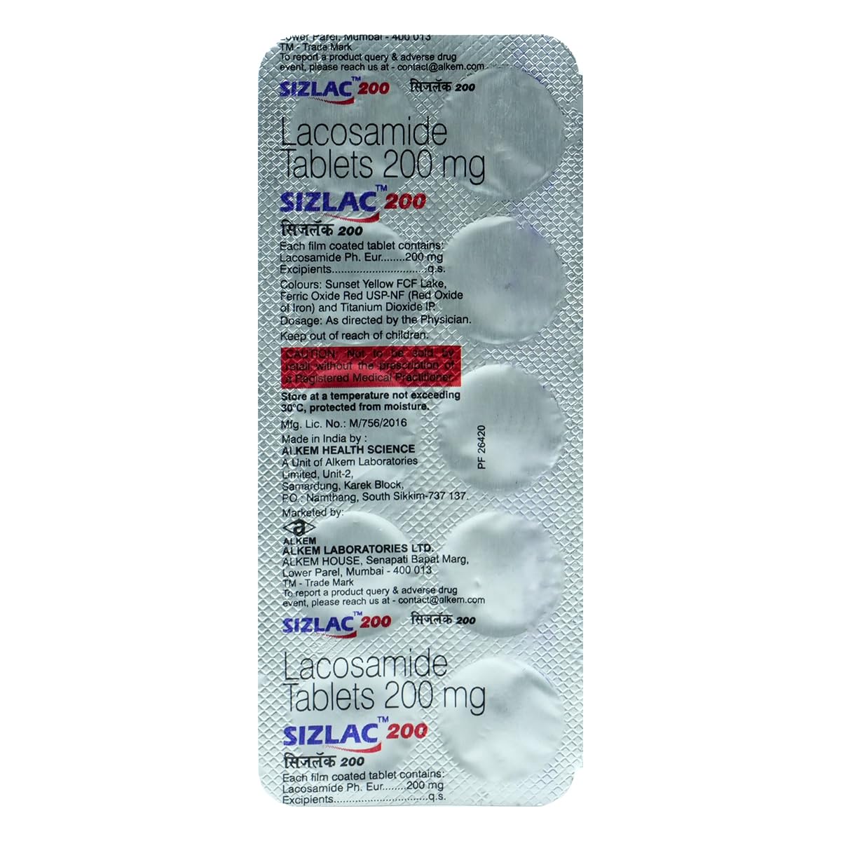 Sizlac 200 mg - Strip of 10 Tablets