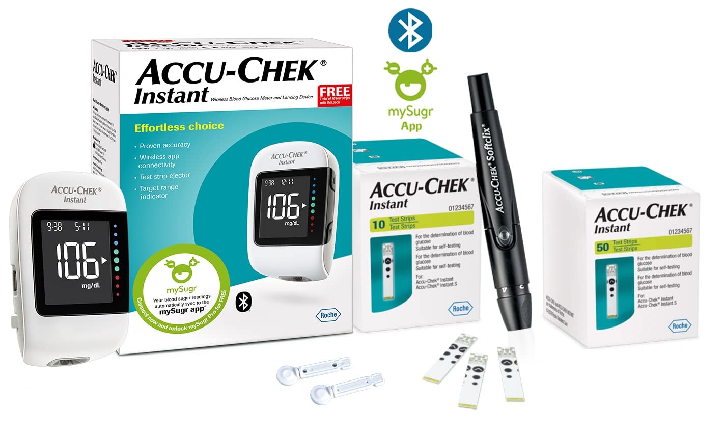 Accu-Chek Instant Meter with 10 strips + Accu-Chek Instant 25 Strips