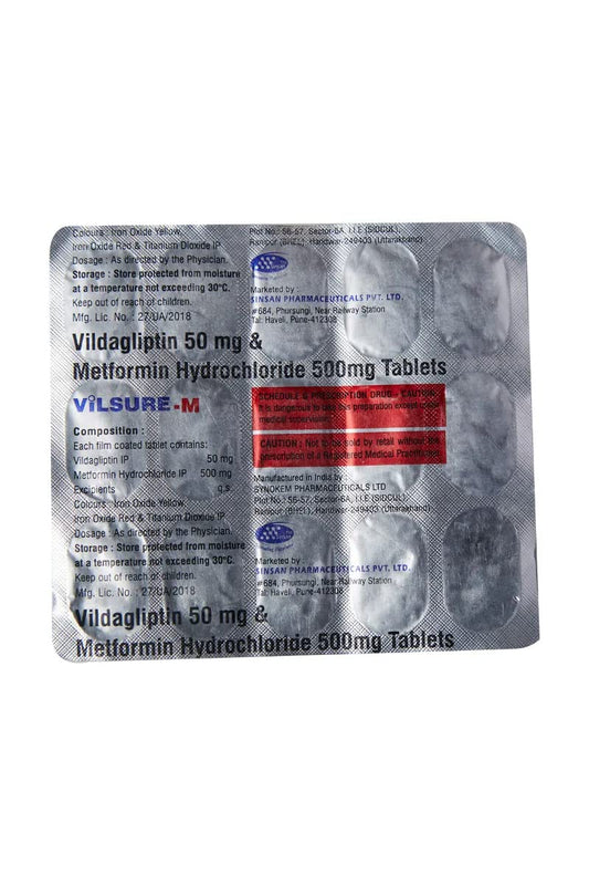 Vilsure-M 50/500MG - Strip of 15 Tablets