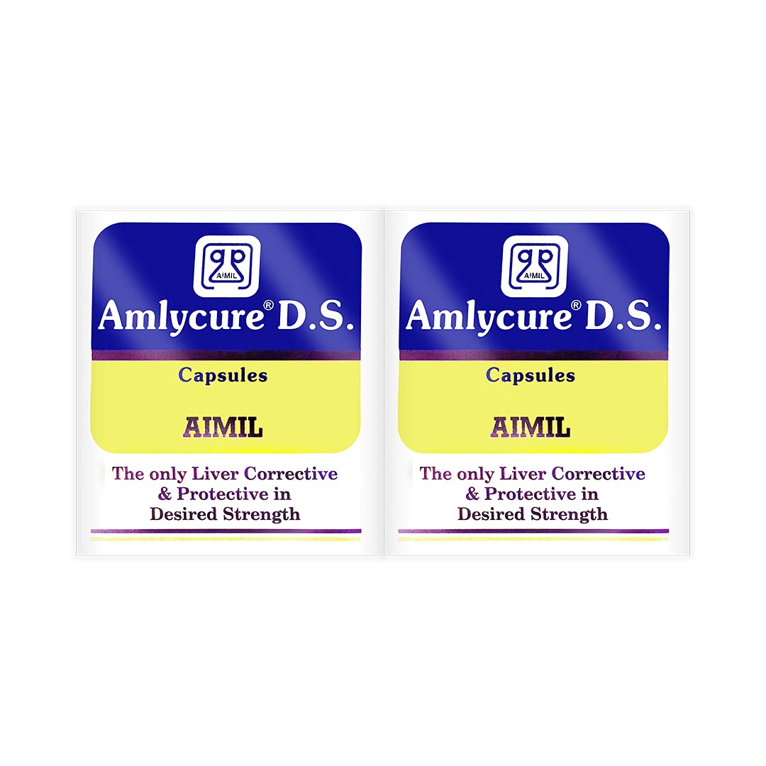 AIMIL Amlycure D.S. Capsules - 20 Capsules (Pack of 2) | Liver Health Protector – Natural Liver Herbal Tonic | Metabolism Booster