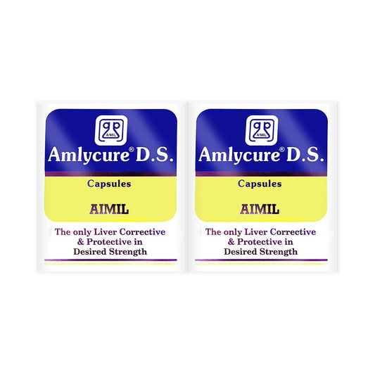 AIMIL Amlycure D.S. Capsules - 20 Capsules (Pack of 2) | Liver Health Protector – Natural Liver Herbal Tonic | Metabolism Booster