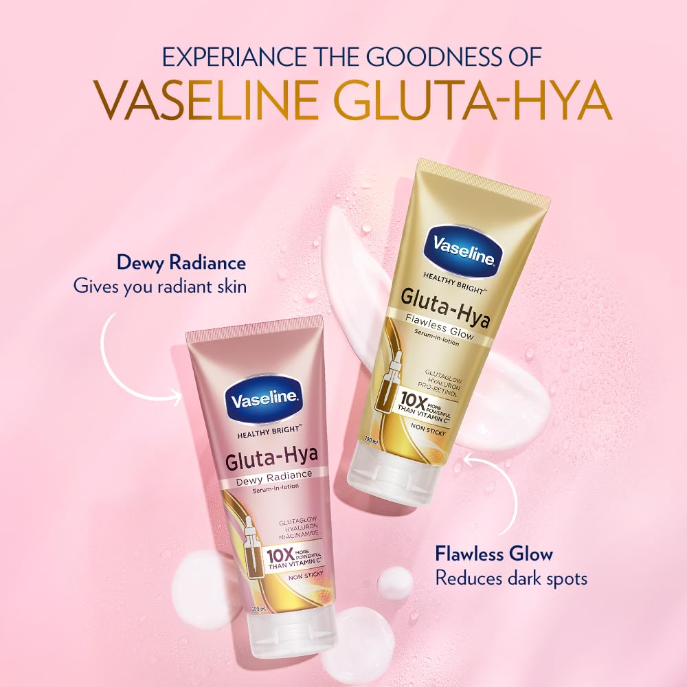 Vaseline Gluta-Hya Dewy Radiance, 200ml, Serum-In-Lotion, Boosted With GlutaGlow, for Visibly Brighter Skin from 1st Use