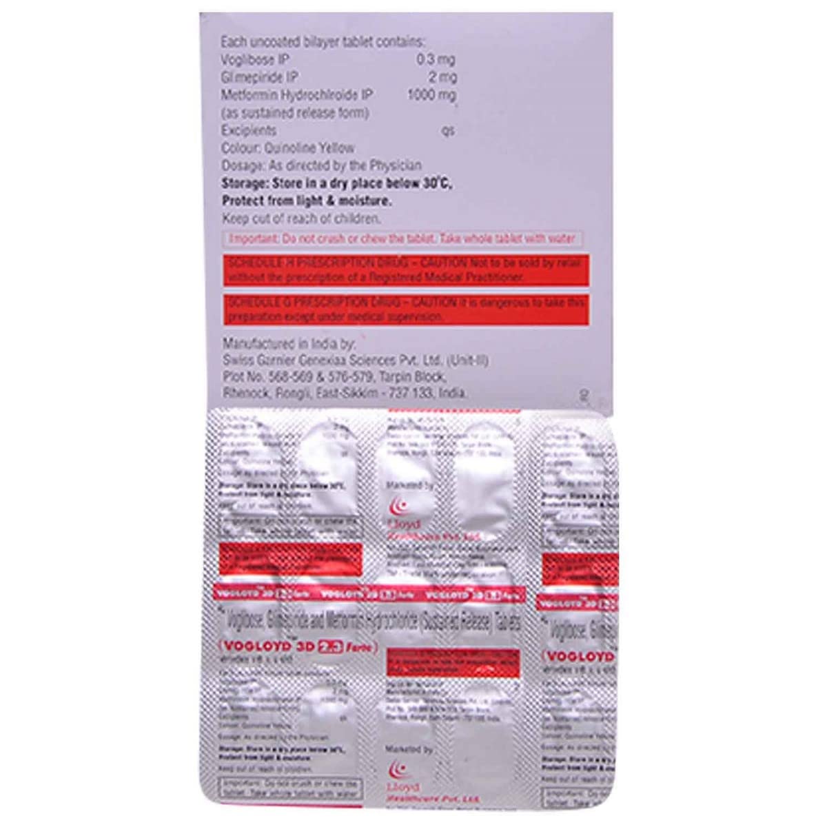 Vogloyd 3D 2.3 Forte - Strip of 15 Tablets