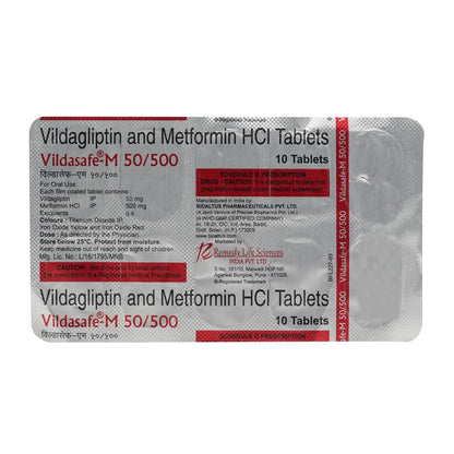 Vildasafe-M 50/500 -Strip of 10 Tablets