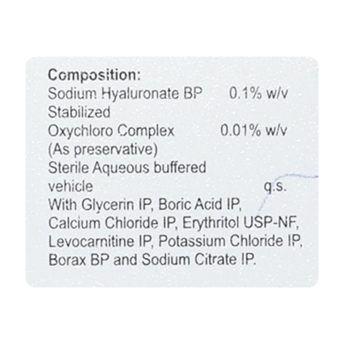 Vista HA 0.1% - Bottle of 10ml Eye Drops