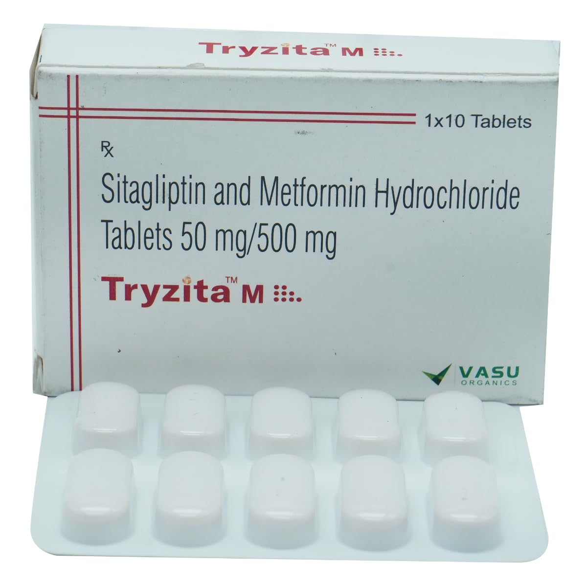 Tryzita M 50/500 -Strip of 10 Tablets