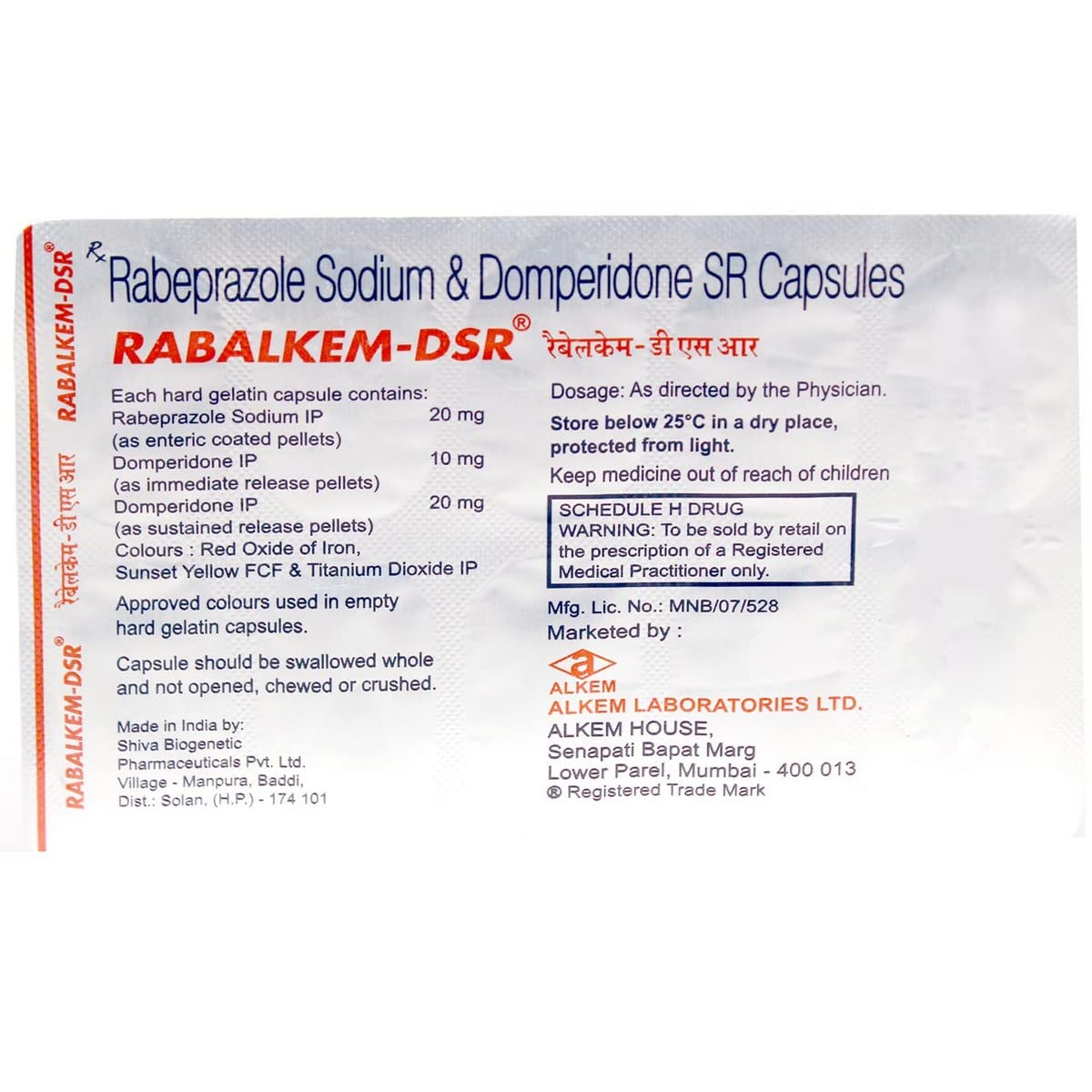 Rabalkem DSR - Strip of 10 Capsules