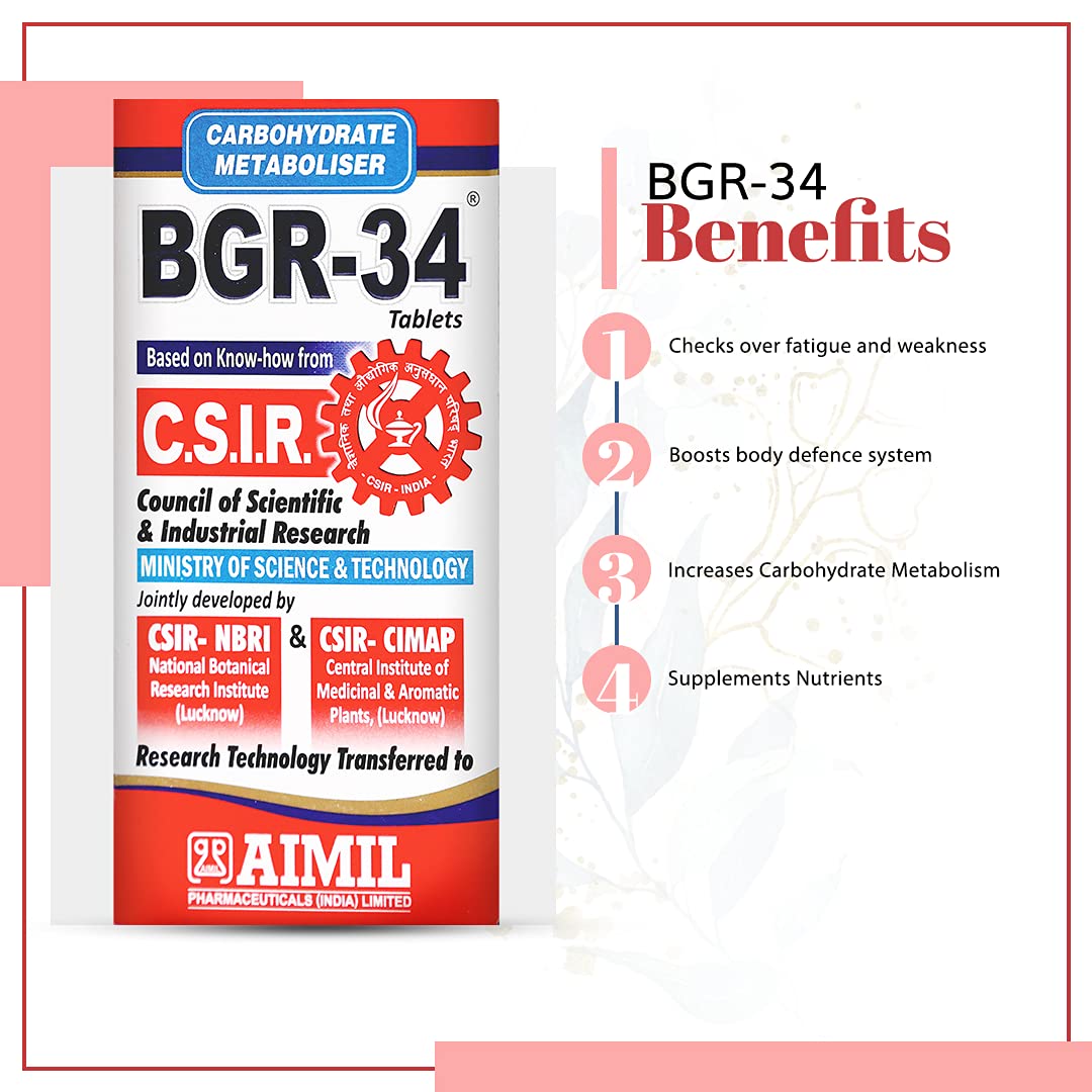 AIMIL BGR-34 Herbal Tablets | 100 Tablets (Pack of 3)