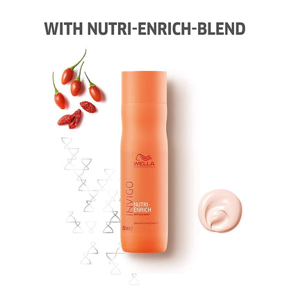 Wella Professionals Invigo Nutri-Enrich Shampoo for Damaged Hair | 250 ml | Nourishing, Hydrating Hair Cleanser for Dry Hair | With Goji Berry Nutrients