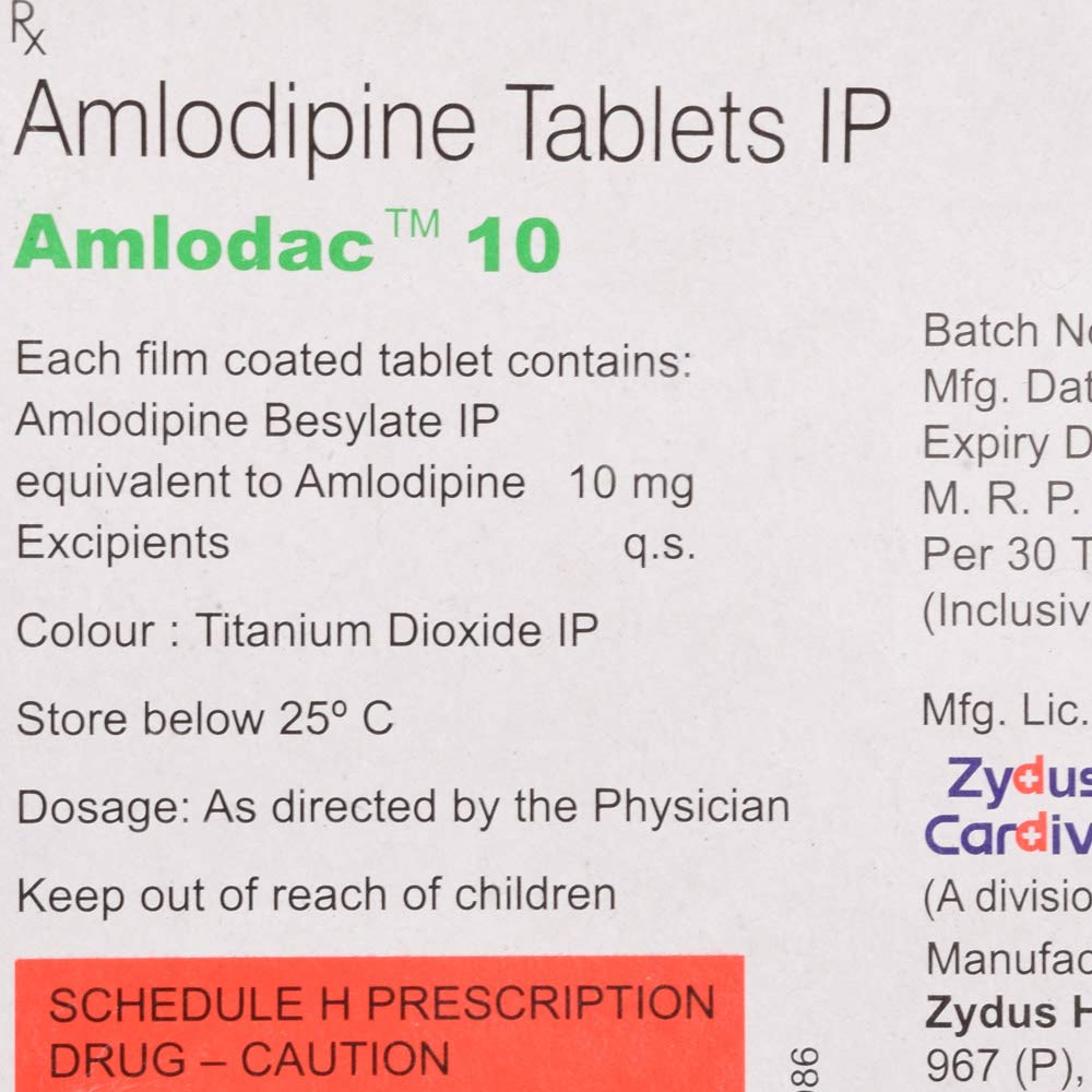 Amlodac 10 - Strip of 30 Tablets