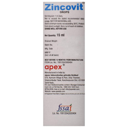 Zincovit - Bottel of 15 ml Drops