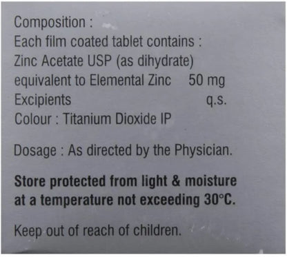 Zinconia 50 mg - Strip of 10 Tablets