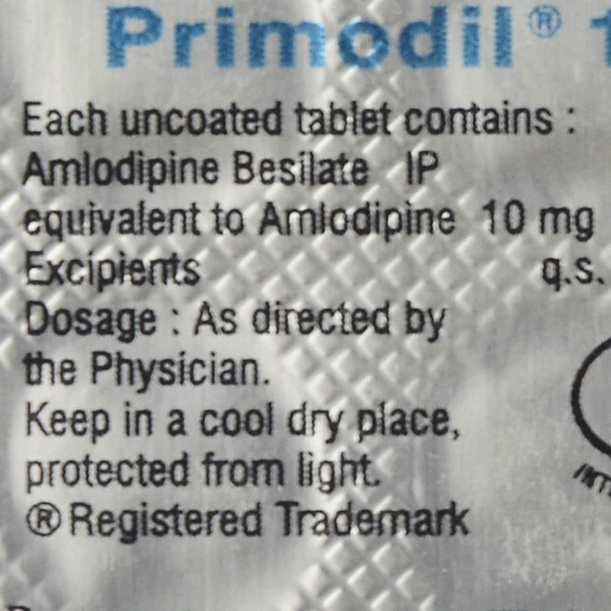 Primodil 10 - Strip of 10 Tablets