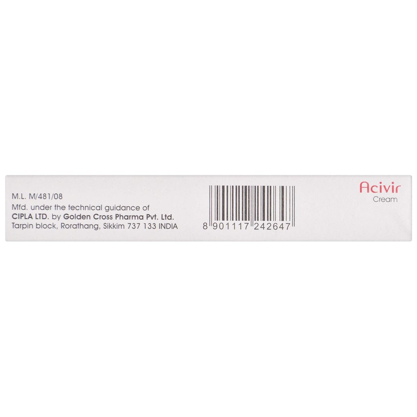 Acivir - Tube of 10 gm Cream