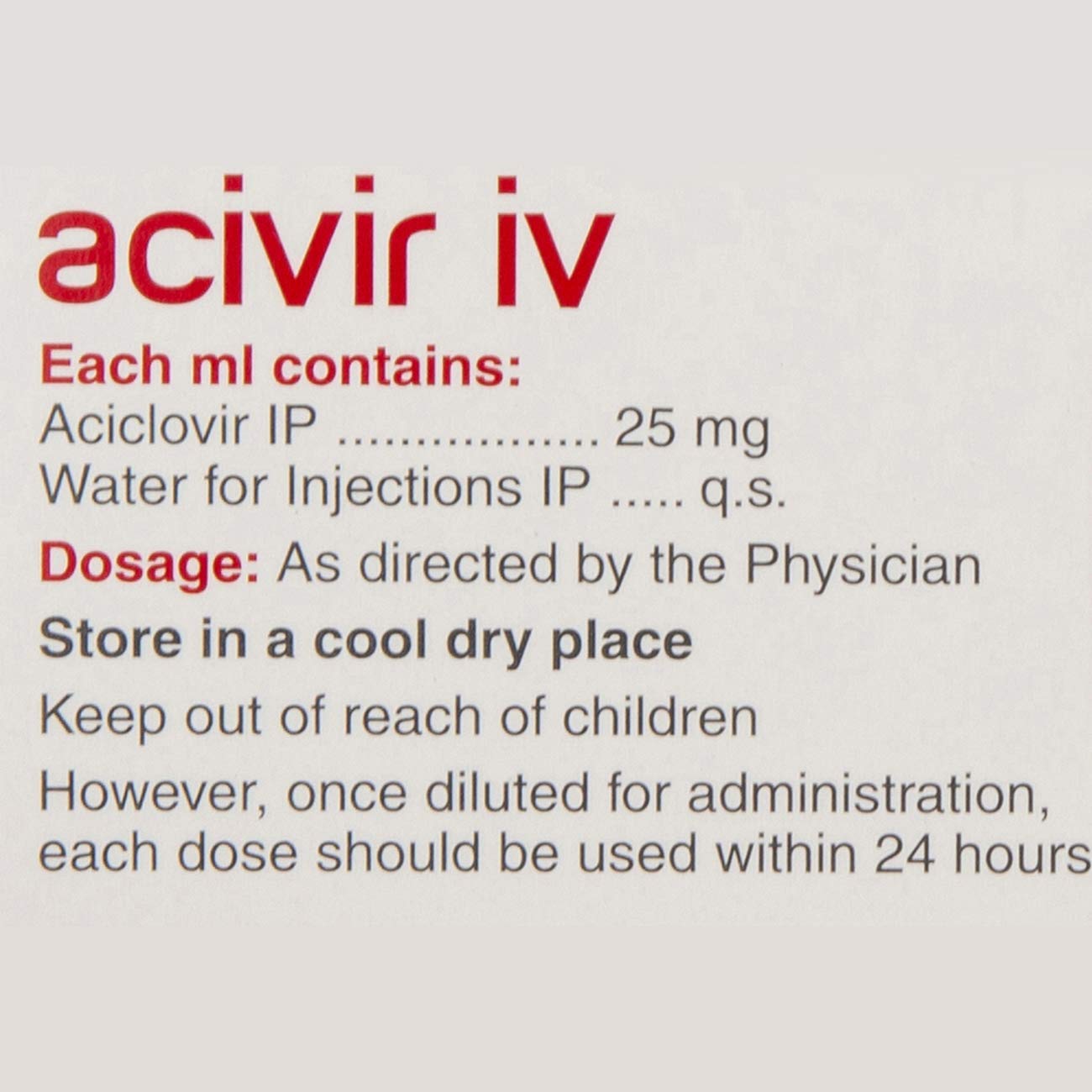 Acivir iv - Ampoule of 10 ml Injection