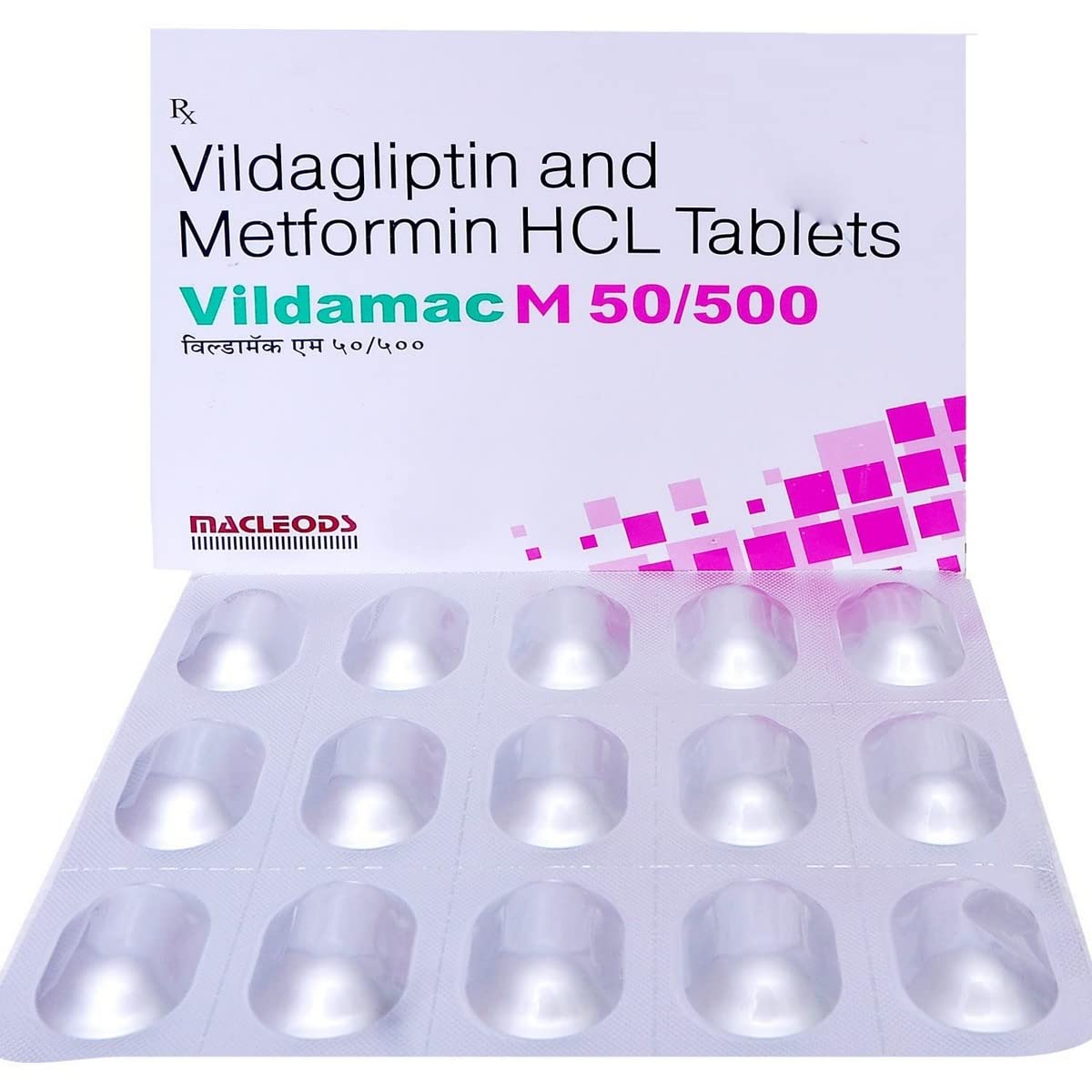 Vildamac M 50/500MG - Strip of 15 Tablets